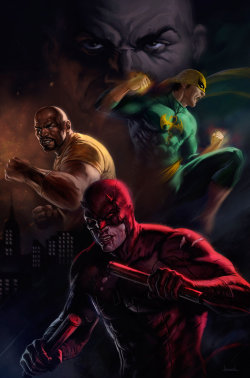 youngjusticer:  The assembling of the Defenders seems spot-on: Charlie Cox makes a fine Daredevil while Krysten Ritter and Mike Colter look perfect for their roles, but we’re still missing Iron Fist. Does Marvel have the balls to cast Danny Rand as