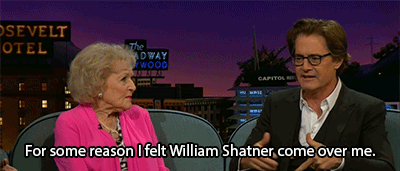 blondebrainpower:Betty White and Kyle MacLachlan on The Late Late With James Corden, 2015