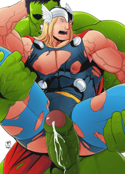 muntayungen:  Hi I’m Thor and… Wait!! What are U doing Hulk?!!!  