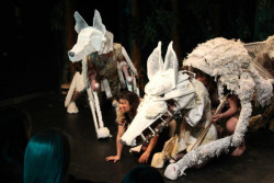assassination-for-beginners:  The Princess Mononoke stage adaptation has opened in London to sell-out performances and rave reviews. The play’s puppets and costumes are made out of recycled material, reflecting Miyazaki’s environmental message. 