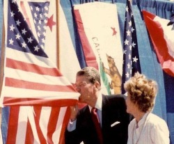 veganbutt:  sascoalition:  Obama will never be half the man nor love America as much as Reagan did.   Obama will never eat as many flags throughout his presidency like Reagan did.  Reagan holds the current flag-eating record at 3,463 flags during his