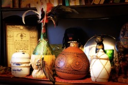 In Vodoun the familiar spirit is known as the Ti Bon Ange or &ldquo;little good angel&rdquo;.  This spirit is housed in a lidded jar draped with beads, and made offerings to maintain its energy.  This concept can be translated for our purposes by use