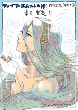 gashabonbon:  The last Fire Emblem If countdown drawing from Kozaki’s twitter, a drawing of Aqua/Azura to celebrate the game’s official release in Japan!