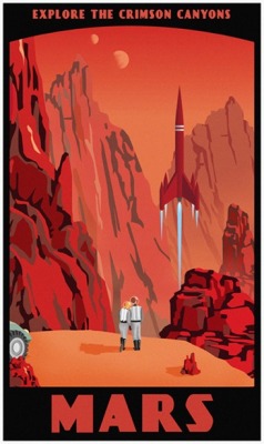 futurist-foresight:  How long do you think it will be before space tourism becomes as affordable for vacationing as air travel? myampgoesto11:  Space Travel Posters by Steve Thomas 