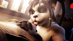 colonelyobo:  Licky / SuckyJust some quick test renders of a new donger I’m working on for male Pandaren, it’s ‘sheathable’ they say in the furry community ( ‘ - ‘)bGonna try to figure out a way to put some veins on it, but I have no idea