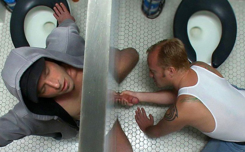 Public restroom gay porn