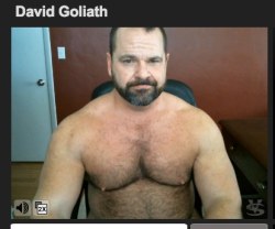fuckyeahdaddies:  David Goliath is currently on live cam at Dominic Ford Live.  HOT!