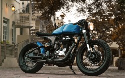 caferacerpasion:  Royal Enfield Cafe Racer built for “Numero Uno Jeanswear” by Rajiputana Custom Motorcycles | www.caferacerpasion.com 