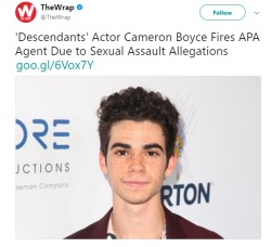inickel: Cameron has fired his agent because of sexual assault allegations. Finn Wolfhard had the same agent, and he fired him too. That man’s name is Tyler Grasham. Hollywood is a scary place. 