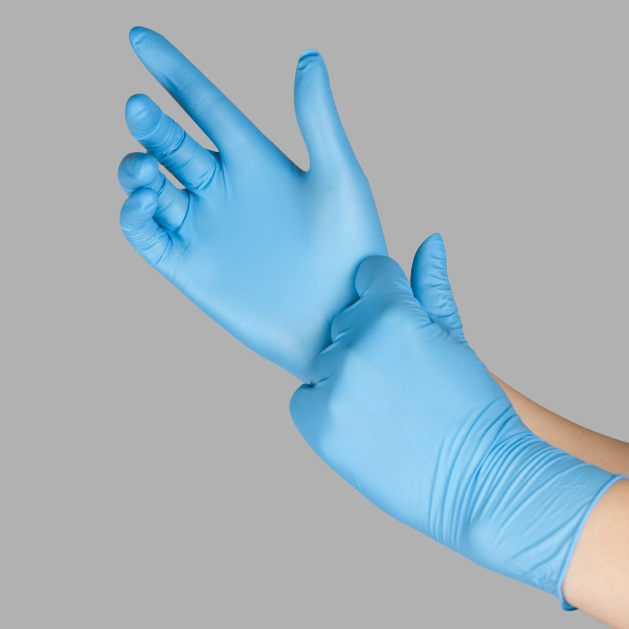 Medium powder free nitrile gloves