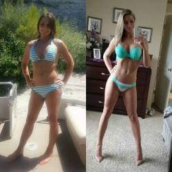 mytransgenderjourney:  #tbt 4 years ago and now!  Healthy eating and focusing on taking care of my body has led to a lot of changes in the shape of my body…. hormones may have helped a little 😉 #throwbackthursday #healthyeating #bikinimodel #fitnessmodel