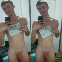 subkinkylondongay:  kinkmaster4boy:  Fag Lucas is not only into exposure, wanting to be seen by everyone, but he also tells me that he is into humiliation. So reblog the hell out of this faggot, guys, and give him what he wants!  Wouls only be better