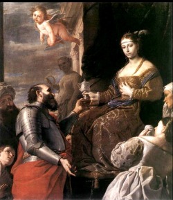 Mattia Preti (Taverna, Calabria, 1613 - Valletta, Malta, 1699); Morte di Sofonisba or Sofonisba riceve il calice (Death of Sophonisba or Sophonisba receiving the goblet), not dated (after 1630); oil on canvas, 178 x 202 cm; Musée des Beaux-Arts, Lyon