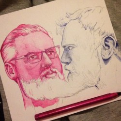 Fiiiiinaly getting some time to continue drawing these two beardos from my favourite podcast Regular Features! Gav and Log, I have NOT forgotten about you! @cymrogav @disappointment - Follow me on Instagram and Twitter @yecuari