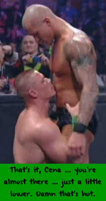 wrestlingssexconfessions:  That’s it, Cena … you’re almost there … just a little lower. Damn that’s hot.