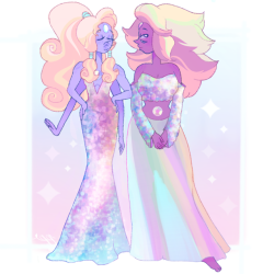 passionpeachy:   thought these dresses would fit opal and rainbow quartz :&gt; 