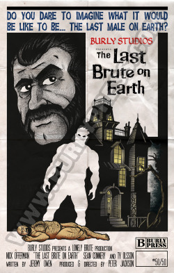 burlypress:  GIVEAWAY TIME!!! Introducing the newest brute print from Burly Press! This followup to the 50ft Brute &amp; Furbidden Planet prints is a genderswapped &amp; burly-fied homage to the original poster from the classic Vincent Price film, The