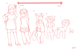 redivdrip:  i wanted to do one of those pony to human charts….  She starts out as a ribbon&hellip; 