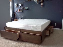 sweetestesthome:  Platform Bed with Drawers dIY step by step 