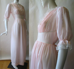 satinworshipper:  1970s Barbizon pale pink pintucked nightgown by afterglow vintage on Etsy 