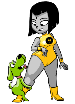 grimphantom:  count-darkhugs:  A Lady Legasus having her leg humped by Beast Boy in dog form for anonymous.  Grimphantom: Now she needs to be called, Lady Thunder Thighs XD  | D&quot;&ldquo;