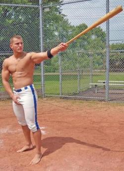Strip baseball is the only baseball I play. Remember, if I strike you out&hellip; the pant come off. Okay&hellip; but I am warning you&hellip; all that is underneath is my jockstrap. I am counting on it. We stop after this out&hellip; right? Nope&hellip;w
