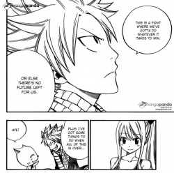 natsu-dorkneel:  I wanna talk about this panel for a bit.   Natsu is saying this directly to Lucy. He is also acknowledging that both of them will do whatever it takes to get to their future. And he recognizes the future as ‘theirs’- meaning both