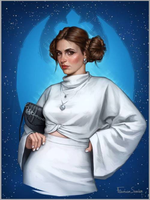 youngjusticer:  Leia Organa is the daughter of Padmé Amidala and Anakin Skywalker. As a result of the fall to the dark side by her father, she and her brother separate.Leia, by Fernanda Suarez.