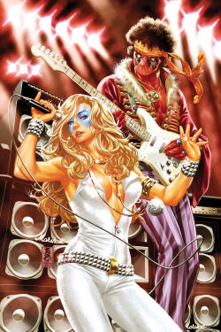 astonishingx:  Dazzler and Deadpool Hendrix by Mark Brooks 
