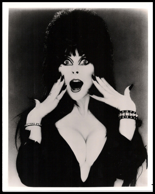 lostpolaroids:Cassandra Peterson (Elvira) - promotional photography for Elvira: Mistress of the Dark (1988). 