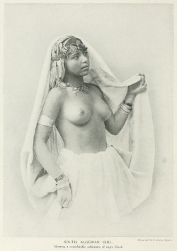 Algerian woman, from Women of All Nations: A Record of Their Characteristics, Habits, Manners, Customs, and Influence, 1908. Via Internet Archive.