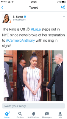 theonlyjasmine: melanin-king:   chrissongzzz: Word.  Damn if melo can’t have a ring no one can   nah seriously, you can just see it through her face. she’s very broken. I know this look to well   Damn.
