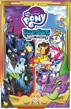 mlp-merch:   Hasbro has released info on the first MLP Guardians of Harmony comic,  including the cover, release date &amp; teaser:  http://www.mlpmerch.com/2016/09/hasbro-announces-first-guardians-of.html 