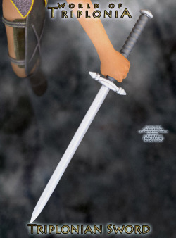 Sixus1 has a brand new FREE product! Yes that’s right! Free!  Arm your Triplonian Characters with the Sword prop! Suitable for both right and left hands. This sword prop works well with the Triplonia Warrior and Scout Pose sets. Supported in Daz Studio