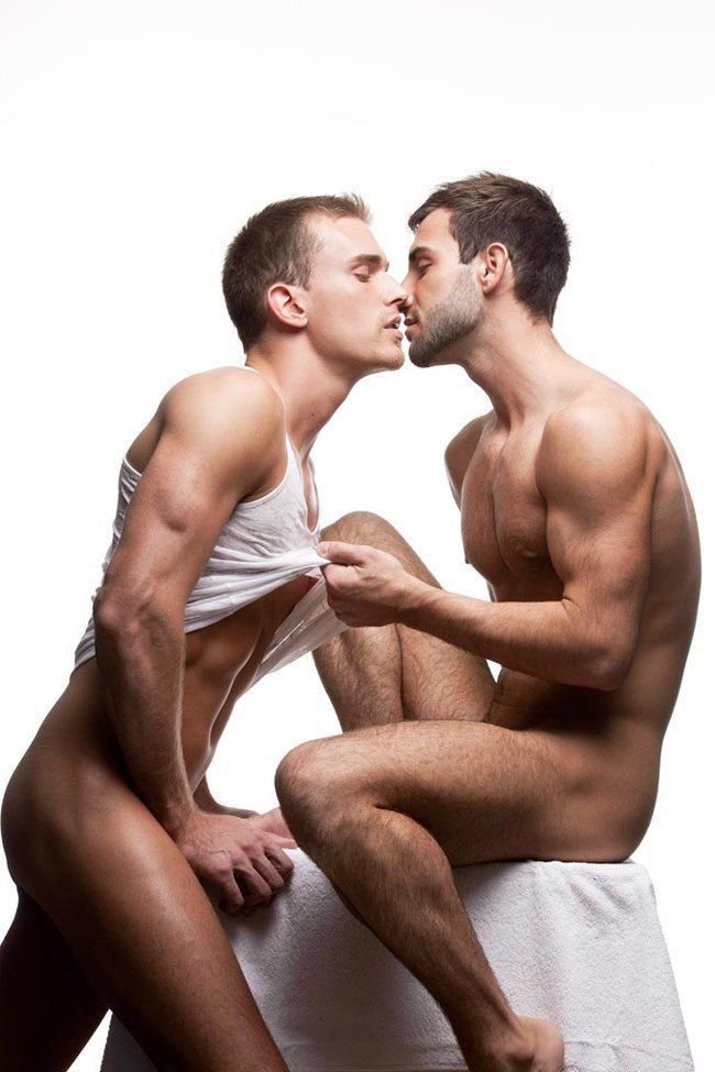 Underwear model gay men kissing