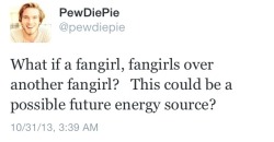 chancemaycrown:  pewdiepie-br0fist:  Pewds asking the real questions.  This is already happening. Welcome to tumblr. 