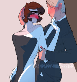 granpappy-winchester:  Gender fluid Will with their husband Hannibal making up for that dance they missed out on a long time ago, inspired by @emungere ‘s Taken for Rubies *~commission info~* 