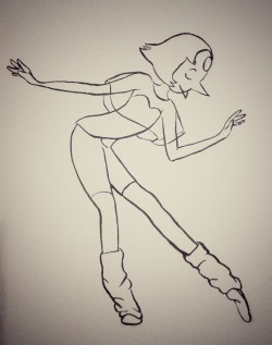 coloredwish:  Inktober day 13 -  Drew flashback Pearl dancing Didn’t have to much time today. Maybe I’ll put this on my coloring list too. 