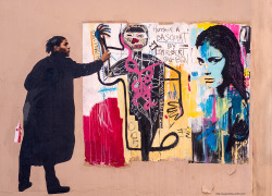 nigerian-boy:  eyeramble:  Tribute to Basquiat by JM Robert &amp; Big Ben  Basquiat could draw there was no doubt about it 