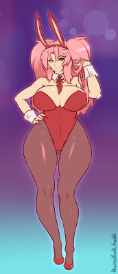 therealfunk:  Frontside and backside views of @salverion​‘s OC MIsao in a bunnygirl suit.   