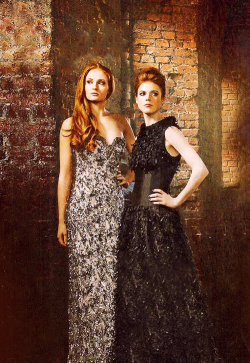 brienne-the-blue:  noblefighter:  Sophie Turner and Rose Leslie for Radio Times.     #they look like the president and vice-president of an exclusive club for gorgeous redheads #standing in the corner #judging all the other gorgeous redheads #and finding