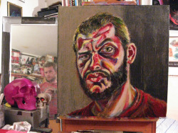 Acrylic on canvas, 20&quot;x20&quot; Matt Bernson  2013 Here are more progess shots of the self-portrait I&rsquo;m working on, newest at the top.