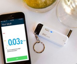 awesomeshityoucanbuy:  Smartphone Breathalyzer KeychainHelp ensure a night of drinking remains fun and incident-free by testing your blood alcohol level using the smartphone breathalyzer keychain. This handy keychain allows you to easily measure your