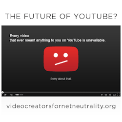 markdoesstuff:  thehpalliance:  If you use YouTube, you need to know this. You’ve heard all these rumblings about Net Neutrality over the past several months. Let’s get real: this is about controlling online video. It is estimated that by 2017, video