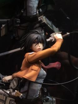 Close-ups of Union Creative&rsquo;s painted Mikasa figure, which debuted at Wonder Festival Winter 2015 today! (Source)See it on display with UC&rsquo;s Levi figure here.Also, these were the original sketches by Asano Kyoji: