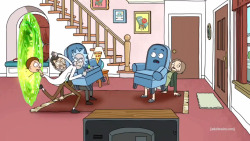 charlesoberonn:  Someone who never watched Rick and Morty please explain what’s going on in this picture.   The two leads are visiting the opposite dimension, a place where chair sits on human and other opposite bullshit like that.