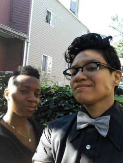 queerandbrown:  Team Q&amp;B is ready to head out with our fresh cuts to Pittsburgh Black Pride aggressive one and ms fem pageant. Never been to a pageant before. Who will win?!   Haven&rsquo;t seen a finer stud in Pittsburgh. I need to go home to my