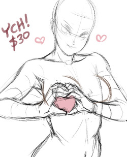   I wanna do the heart-shaped boob thing, but not sure what character to draw! Sooo, let&rsquo;s try this. Any takers? edit: Slots are all taken. Thanks everyone!