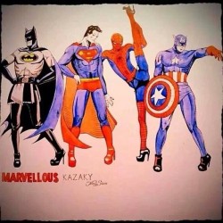 #kazaky #batman #superman #spiderman #captainamerica #dccomics #marvelcomics