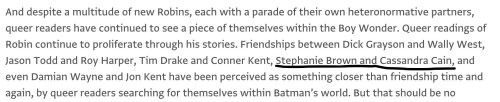 our-happygirl500-fan:  Robin ships acknowledged in a DC article